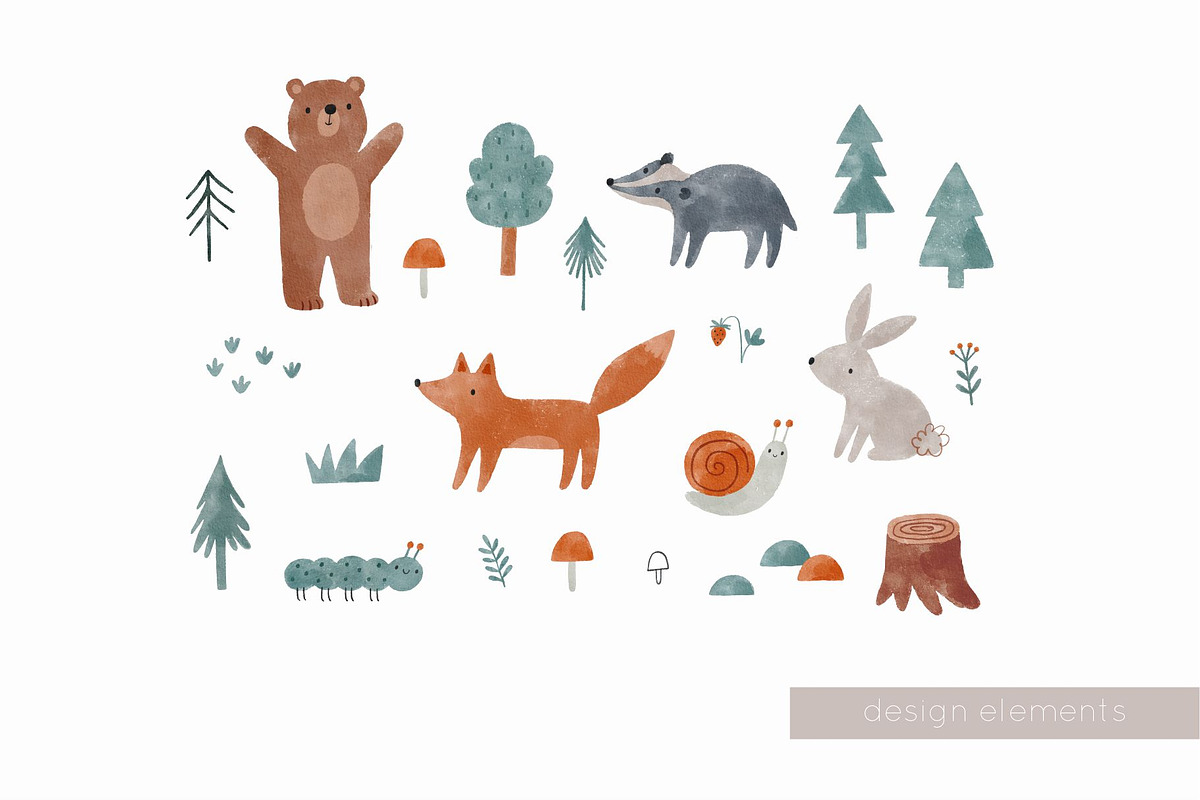 Watercolor woodland adventure, an Animal Illustration by Cute And Wild (Photo 3 of 5)