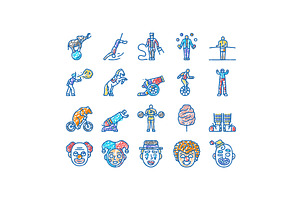 circus carnival vintage show icons, an Object Illustration by pikepicture
