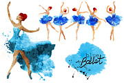 Blue ballet.watercolor, a Graphic by art_mouse (Thumbnail 1 of 9)