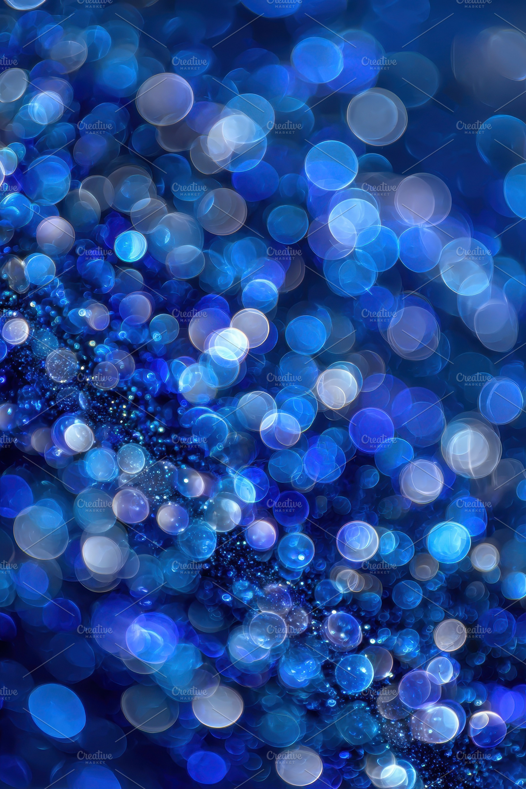 Blue bokeh lights abstract backgroun, a Photo by Pixeness Studio