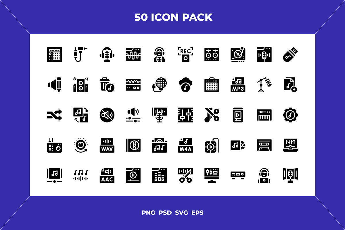 Audio edition icons, an Outline Icon by Wencory (Photo 1 of 2)