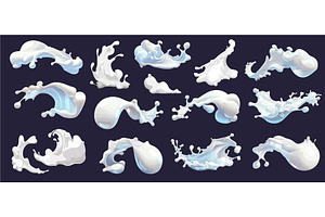 Foam cartoon set. White splashes, an Object Illustration by Stock-Smart-Start