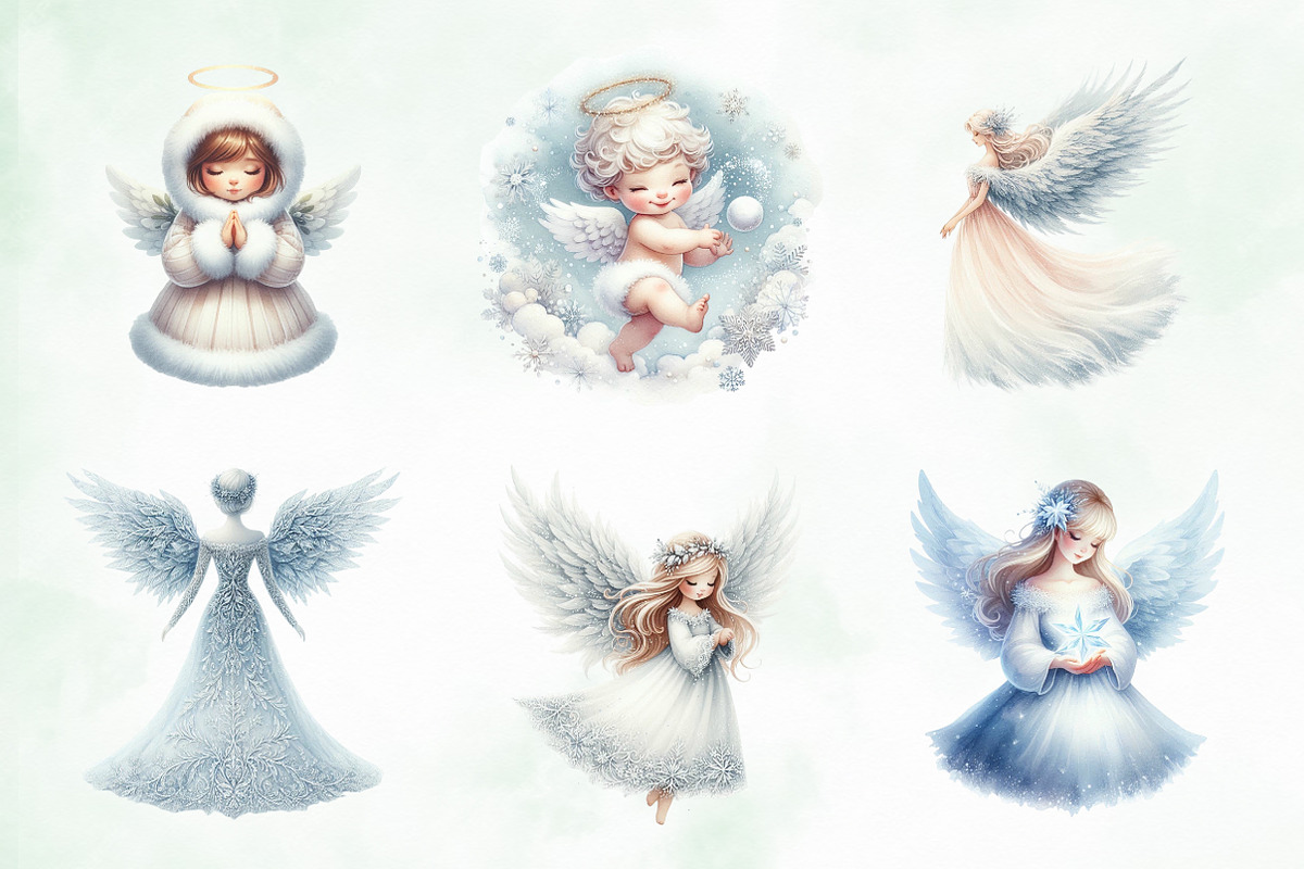 Winter Snow Angel Clipart, an Illustration by Creative Art (Photo 3 of 5)