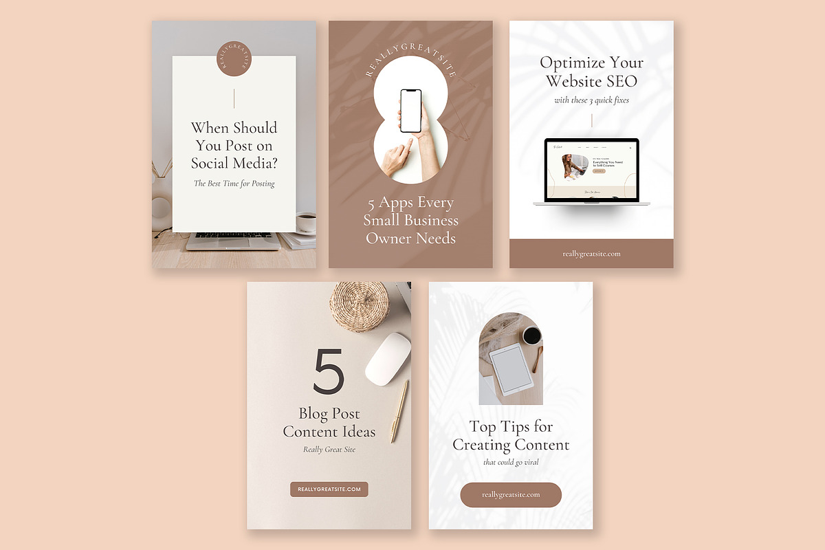 Elegant Pinterest Pin Templates, a Social Media Template by Roger Coles (Photo 5 of 7)