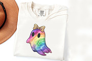 Iridescent Ghost Pumpkin PNG, an Illustration by Watercolor design (Thumbnail 3 of 4)