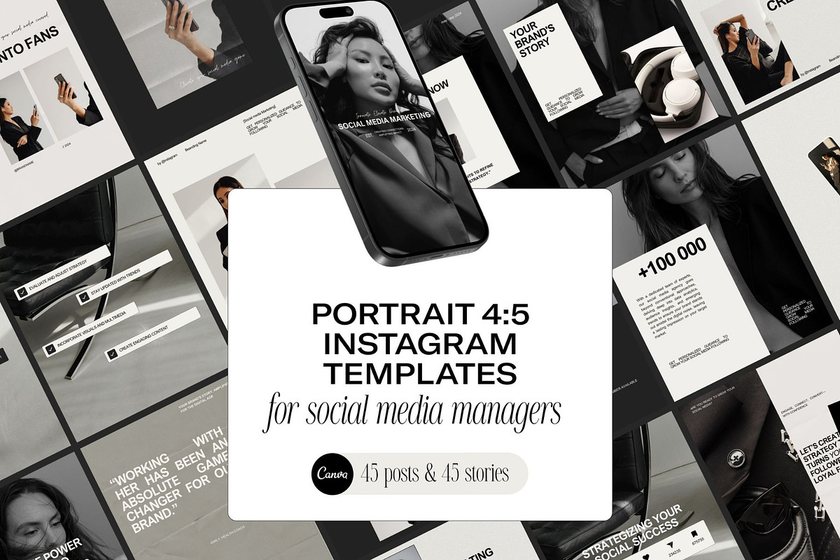 Portrait Instagram Templates Minimal, a Social Media Template by Digital&Chic (Photo 1 of 6)