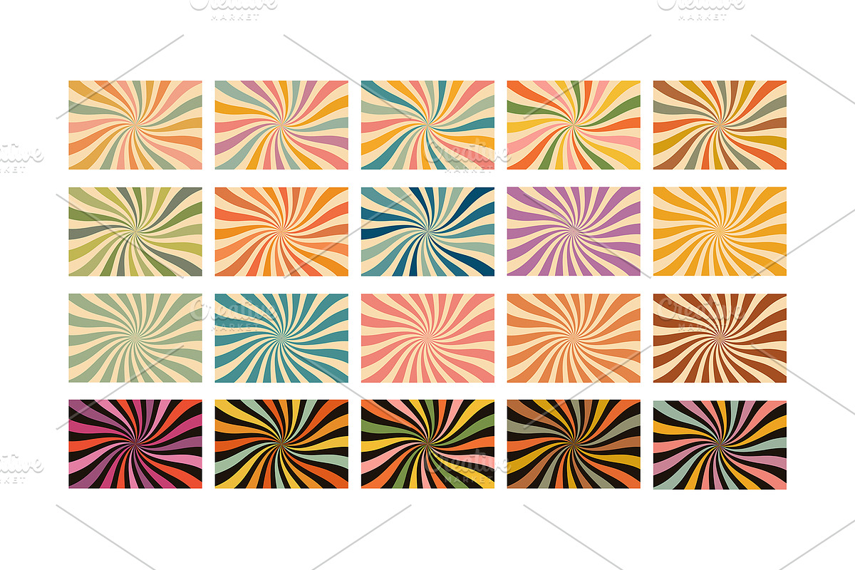 20 Retro Sunburst Backgrounds, a Texture Graphic by MelanthaGraphics (Photo 6 of 6)