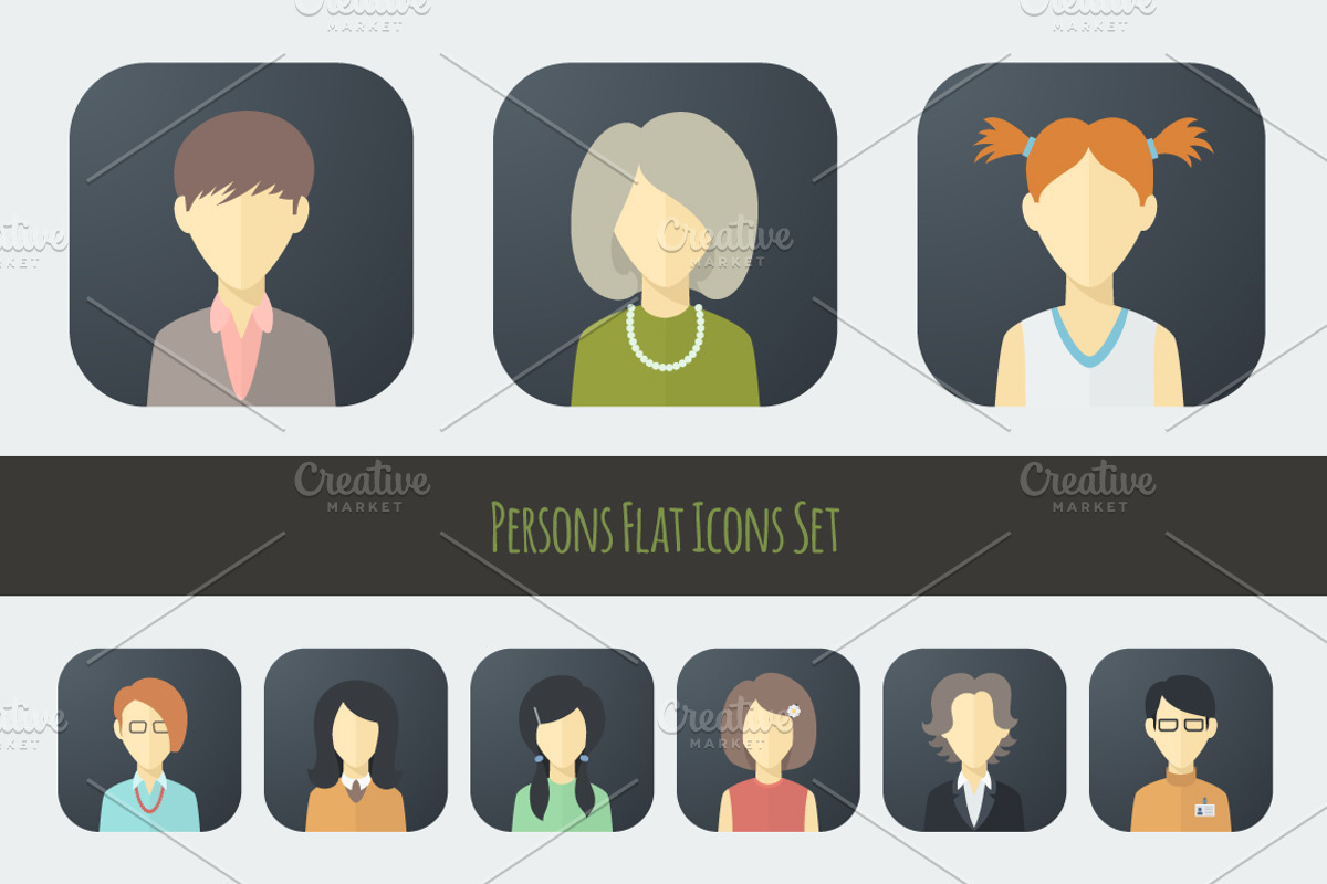 Flat Persons Icons Set 2, an Icon by Alex Serada (Photo 5 of 5)