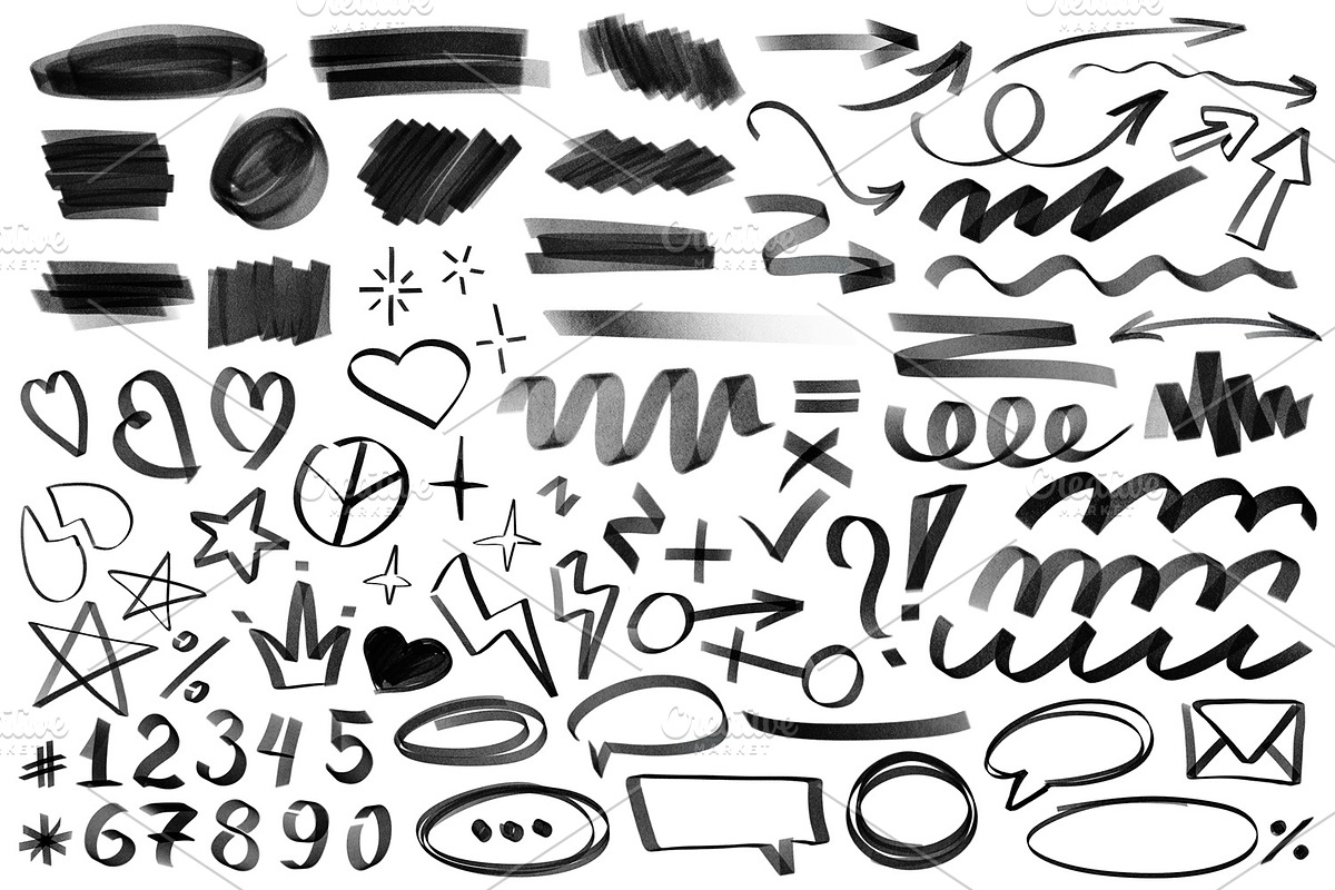 Marker Scribbles Pack, a Texture Graphic by alexdndz (Photo 2 of 2)