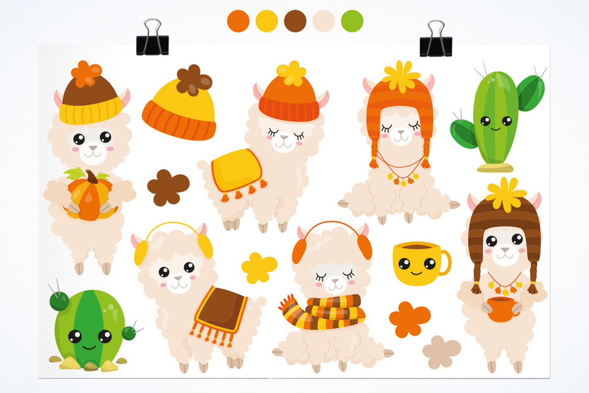 Fall Llama, an Illustration by PrettyBundles (Photo 2 of 5)