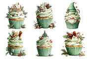 Whimsical Christmas Cupcake Clipart, a Food Illustration by Creative Art (Thumbnail 6 of 6)