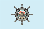 Turtle Captain in a Ship Wheel, an Object Illustration by nomlimo.com (Thumbnail 1 of 2)