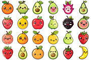 kawaii Fruits Clipart, an Illustration by Forhadx5 (Thumbnail 5 of 10)