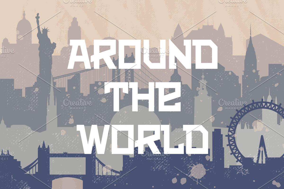 Travel Background with cities, a Work Illustration by Designifty (Photo 1 of 4)