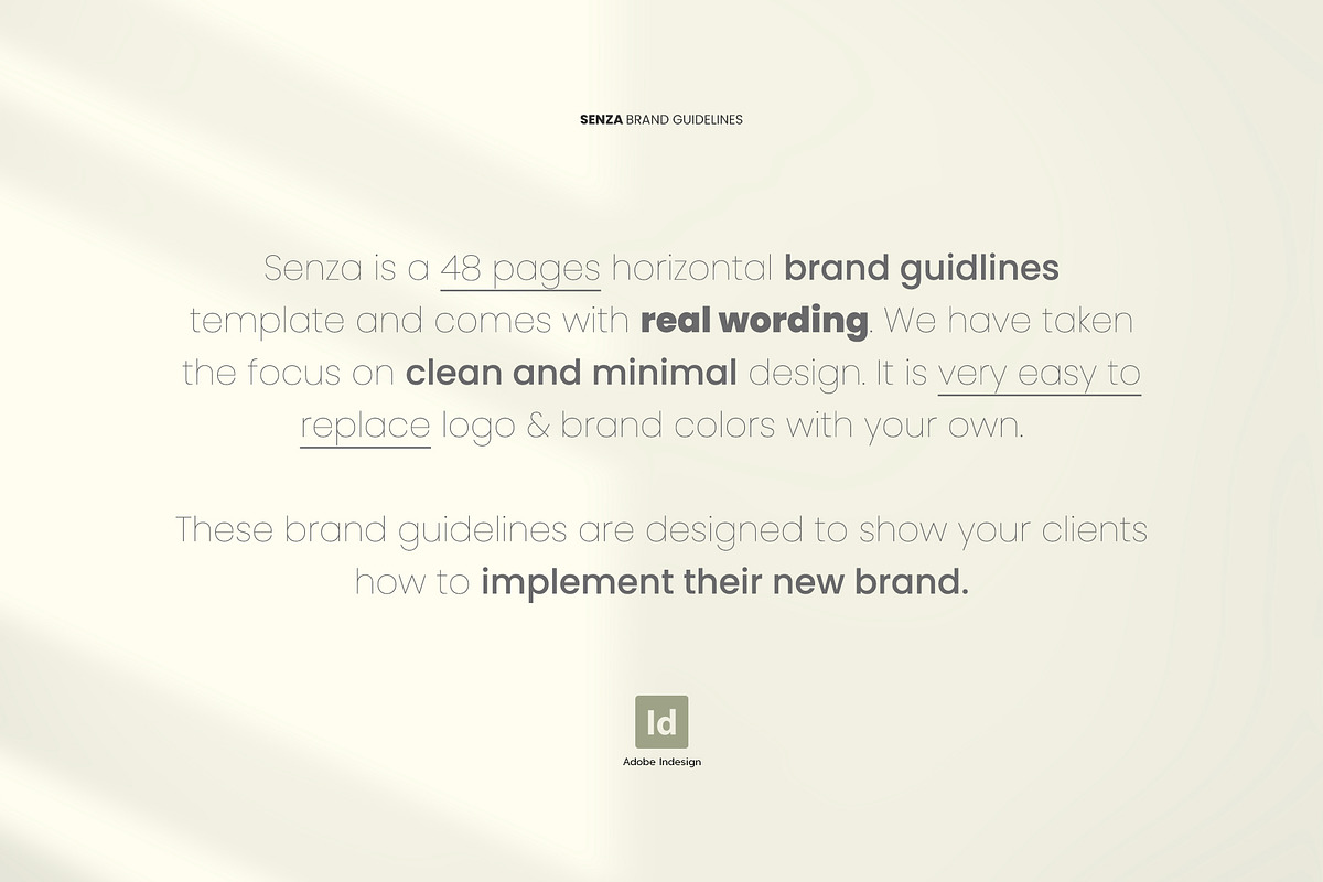 SENZA Brand Guidelines, a Brochure Template by Imagination Area (Photo 12 of 14)