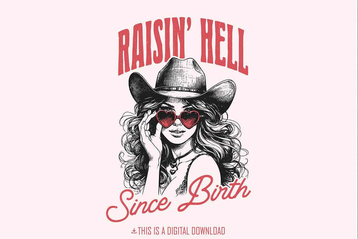 Raising Hell Since Birth PNG, Retro, an Illustration by SharpMarketplace (Photo 1 of 9)