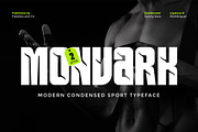 Monvark - Modern Condensed Sport Fo, a Font by Flawless And Co (Thumbnail 1 of 10)