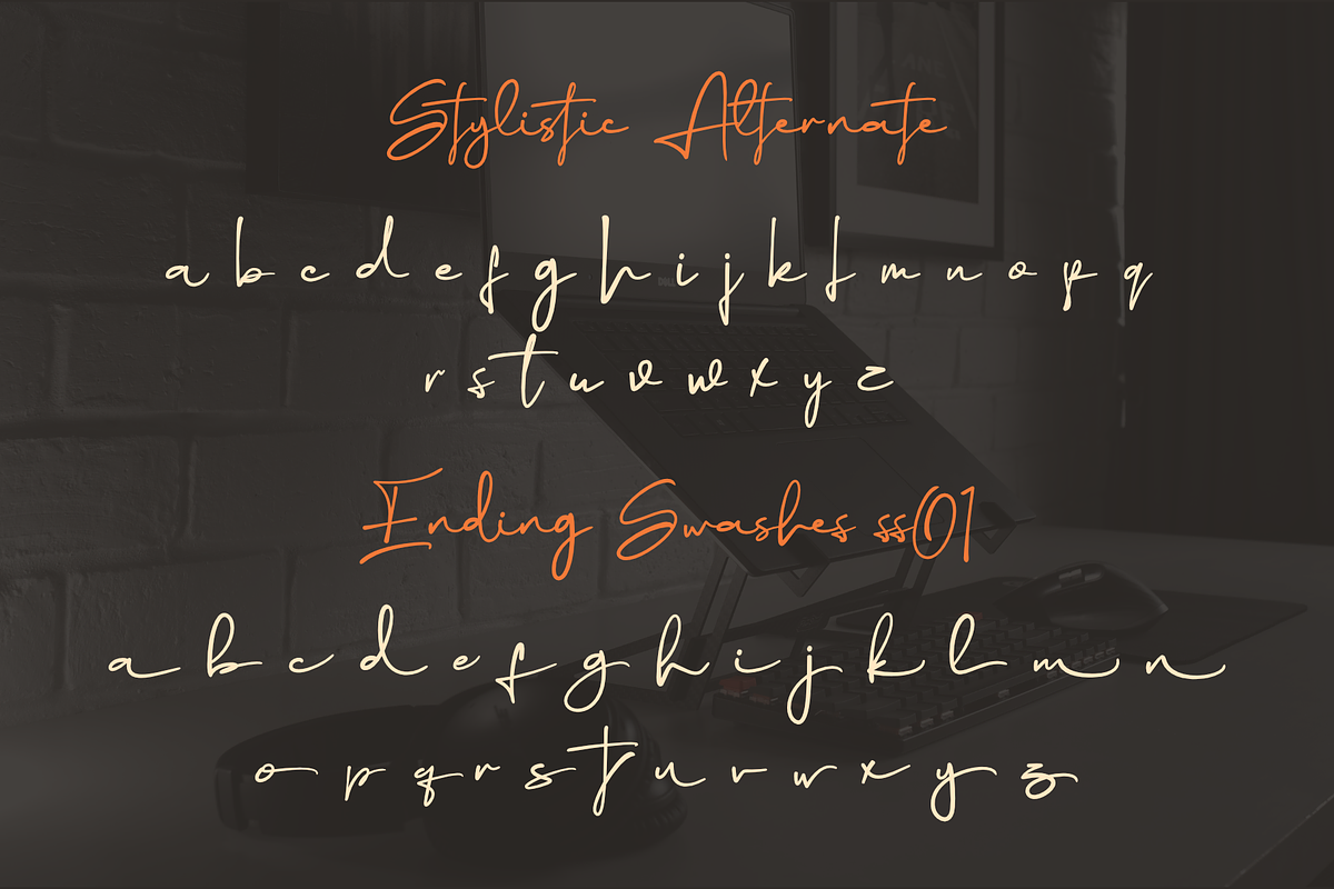 Rethinker - Stylish Signature, a Script Font by Dumadistyle (Photo 6 of 9)
