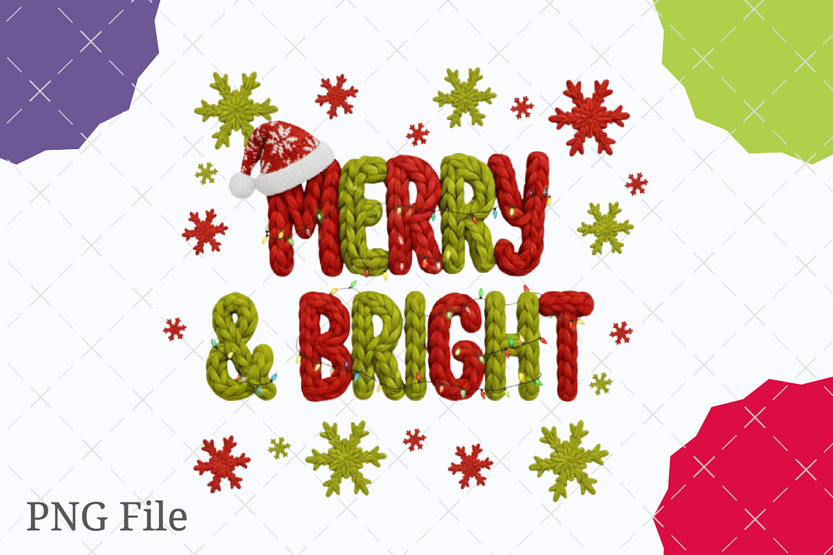 Merry and Bright Png Yarn Christmas, an Illustration by designcity5 (Photo 5 of 8)