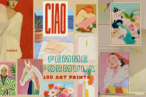 FEMME FORMULA. 100 Art Posters, a Background Graphic by Purple