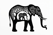 Silhouette of a Cute Elephant vector, an Illustration by Amazin_art (Thumbnail 3 of 21)