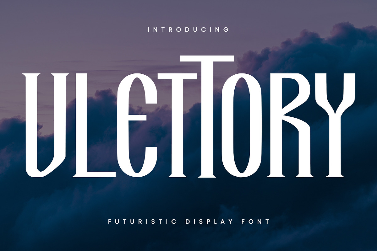 Vlettory Futuristic Display Font, a Sans Serif Font by Maulana Creative (Photo 1 of 7)