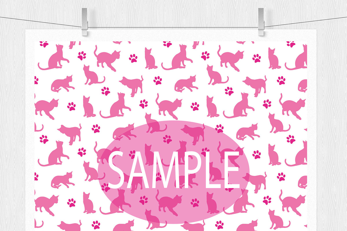 Kitty Cat Digital Scrapbook Paper, a Pattern Graphic by Leska's Digitals (Photo 3 of 4)