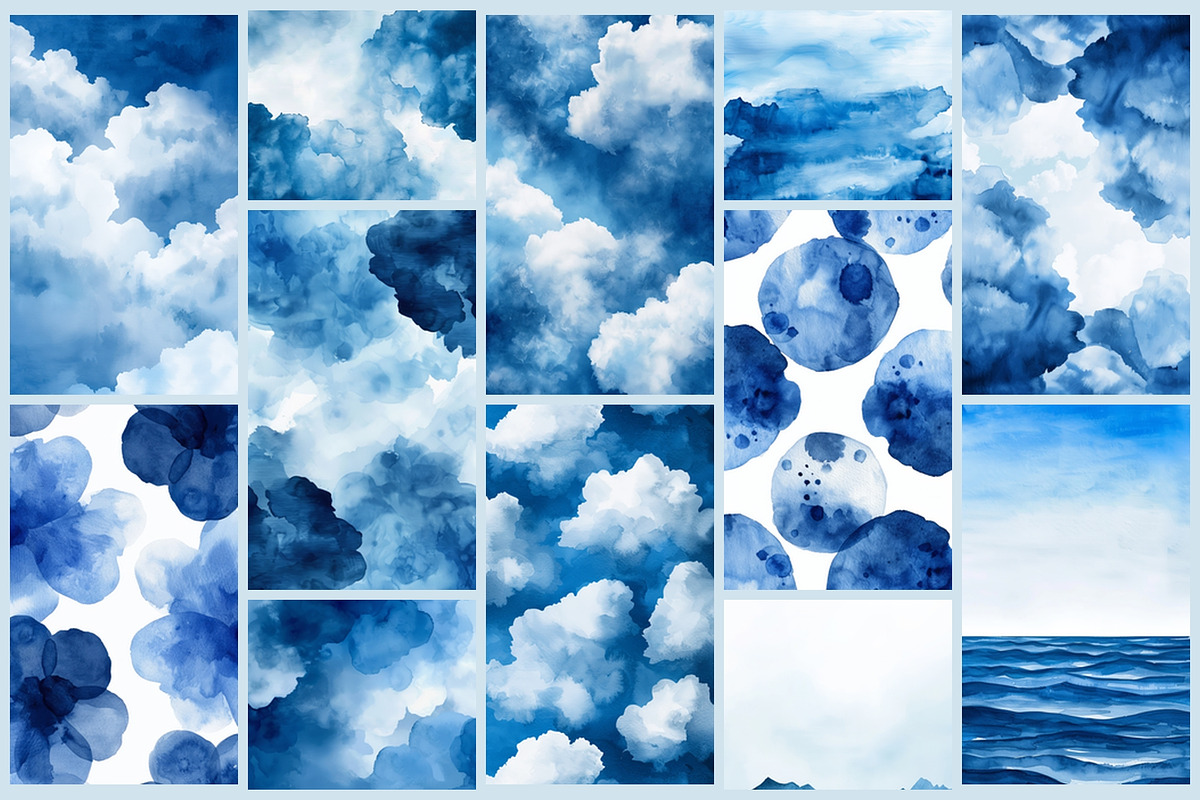 Blue Watercolor Backgrounds, an Abstract Photo by AI Petr Creative Agency (Photo 5 of 7)