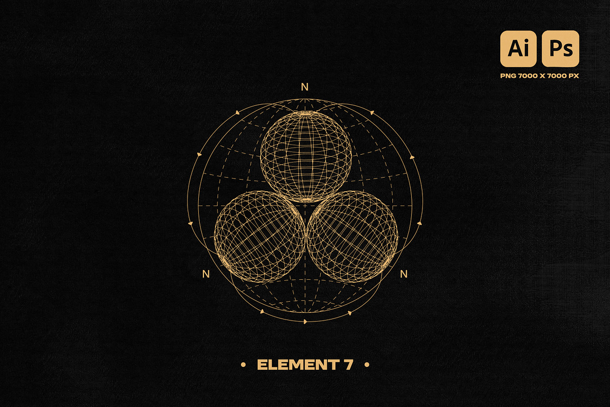 3D WIREFRAME VECTOR GRAPHIC PACK, an Object Graphic by BonkiStudio (Photo 8 of 9)