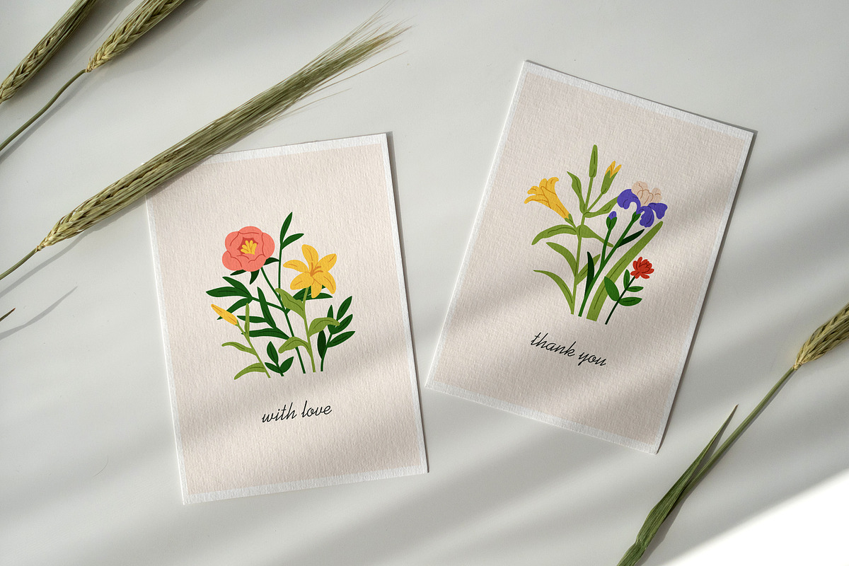 Floral greeting card designs set, a Decorative Illustration by Good Studio (Photo 5 of 6)