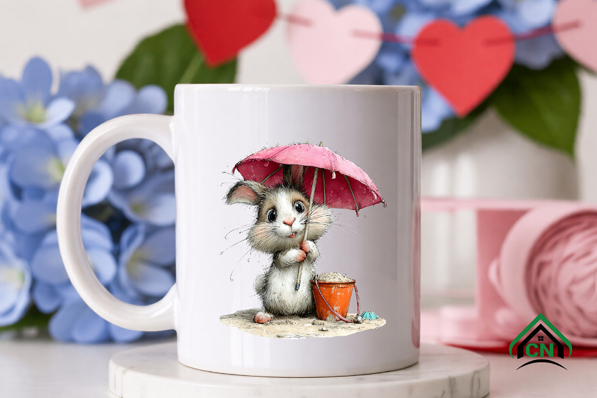 Whimsical Summer Bunny Clipart, an Illustration by Craft Nest (Photo 8 of 12)