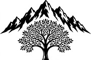 50 Sacred Mountain Tree Silhouette, an Empty State Illustration by Amazin_art (Thumbnail 28 of 37)