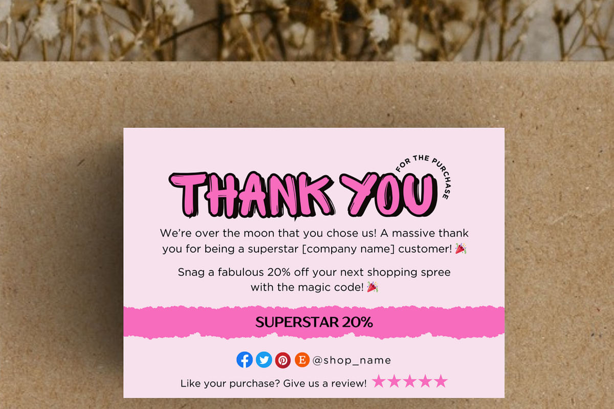 Cute Small Business Thank You Card, a Card Template by Elegant_Studio44 (Photo 2 of 5)