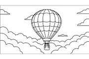 Hot Air Balloon Cloud Line Art bundl, an Illustration by Designer_Momina (Thumbnail 42 of 51)