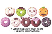 Watercolor Halloween Donut Cliparts, an Illustration by Whimseez (Thumbnail 4 of 4)