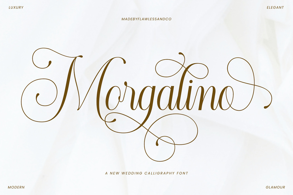 Morgalino - Wedding Script Font, a Script Font by Flawless And Co (Photo 1 of 10)