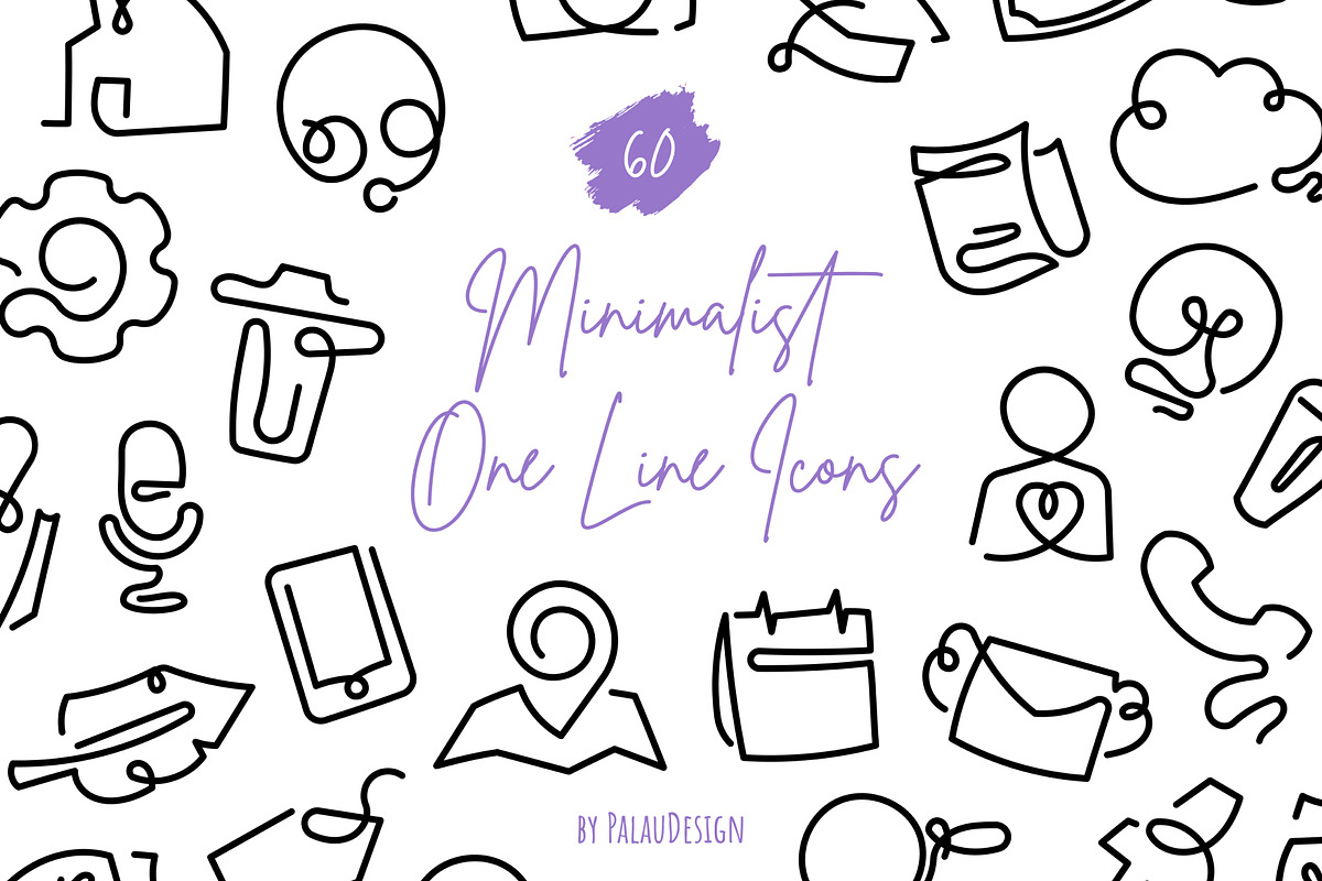 One Line Icon Set, an Outline Icon by Palau
