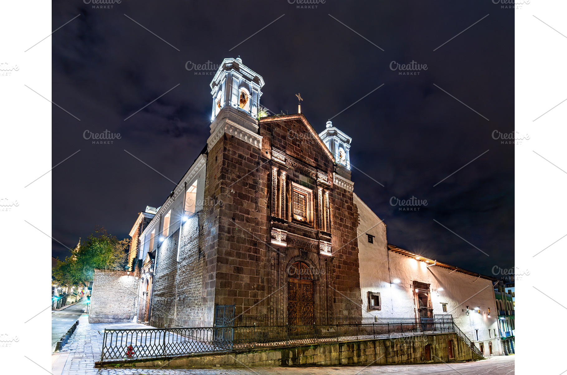 El Carmen Bajo church illuminated at, an Architecture Photo by Leonid Andronov