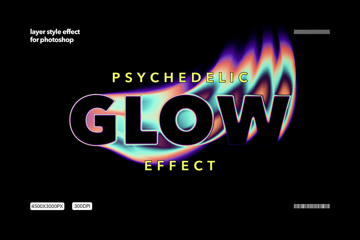 Psychedelic Glow Text Effect, a Layer Style Add-On by Milka (Photo 1 of 5)