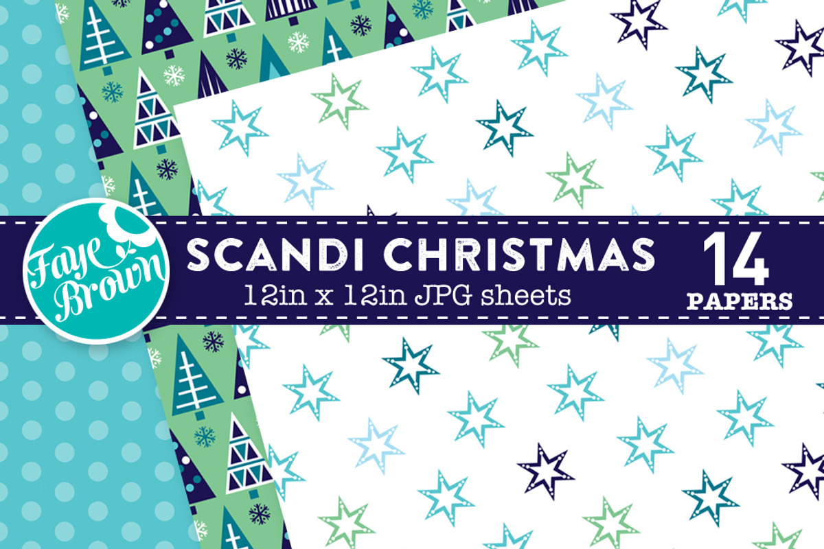 Scandi Christmas Digital Paper preview 3