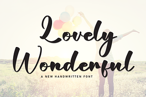 Lovely Wonderful | Script Font, a Handwritten Font by Scratchones