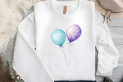 Aqua and Purple Balloons Clipart, an Illustration by DreamCafeArt (Thumbnail 4 of 7)