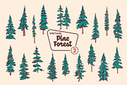 Vintage Pine Forest | Illustrations, an Object Illustration by Max Lockwood (Thumbnail 3 of 18)