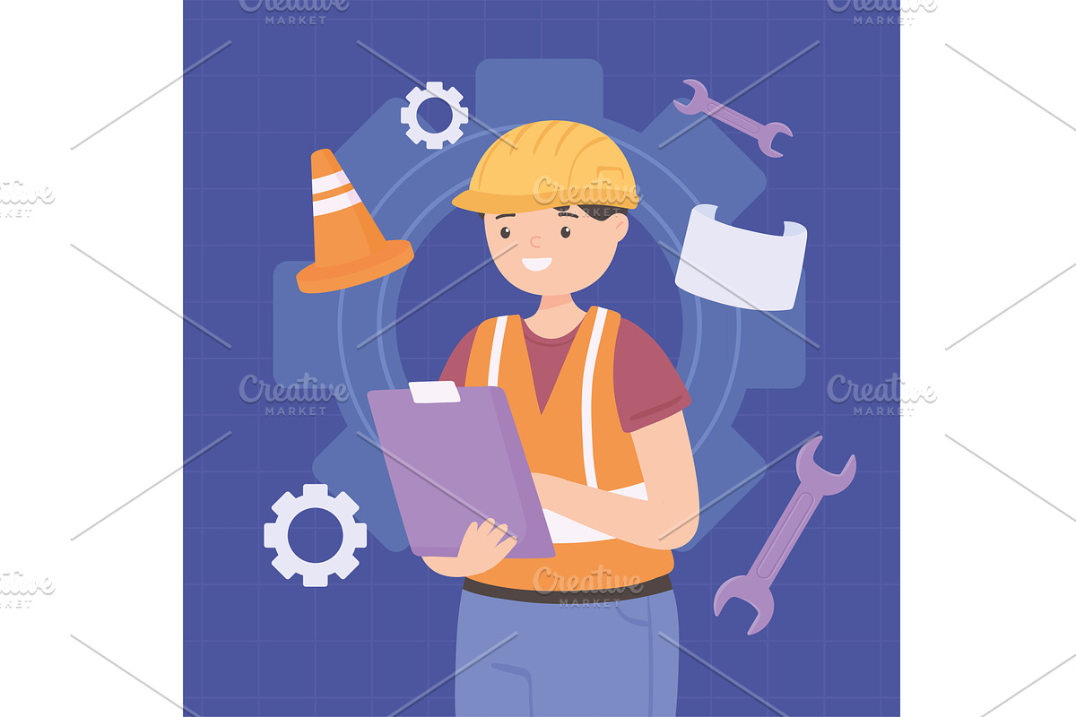 male engineer worker, a Person Illustration by studiogstock