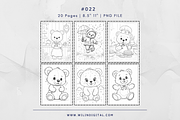 20 Teddy Bear Coloring Pages Digital, an Illustration by Wilin Digital (Thumbnail 3 of 3)