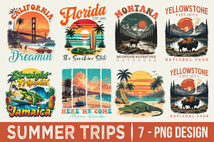 Summer Bundle Trip Beach Mount, an Illustration by RobertsArt