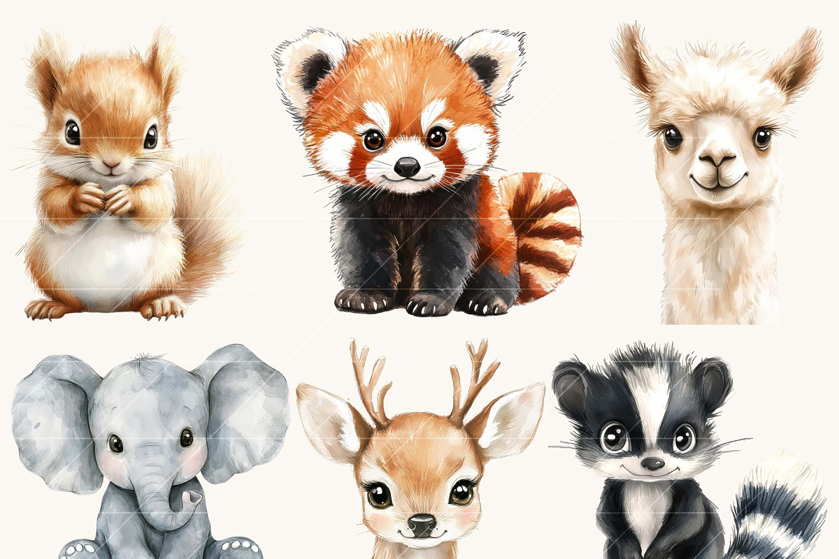 Watercolor Woodland Portraits, an Animal Illustration by Design Scotch (Photo 3 of 7)
