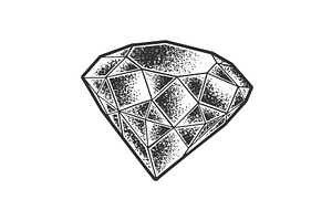 Diamond Brilliant Sketch Vector