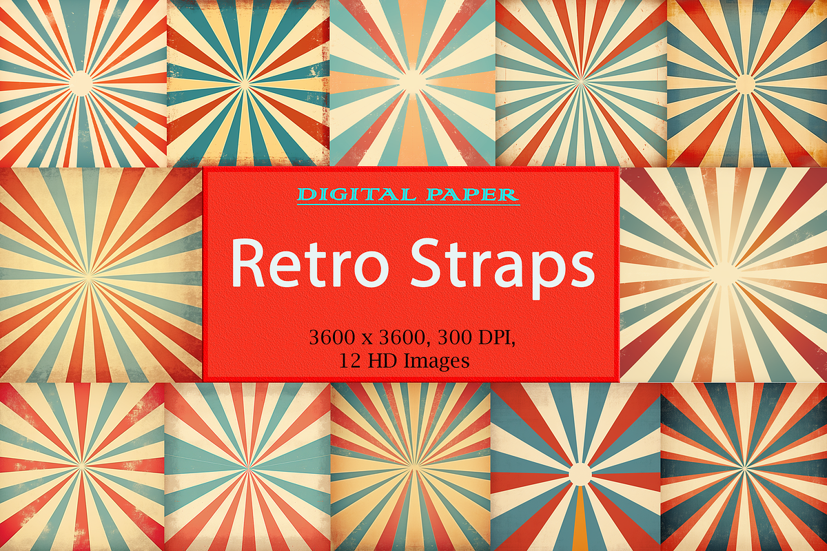 Retro Straps Pattern, a Pattern Graphic by Printable Treasure (Photo 1 of 3)