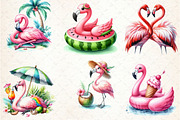 Summer Flamingo Sublimation Clipart, an Illustration by Rose Art (Thumbnail 2 of 4)